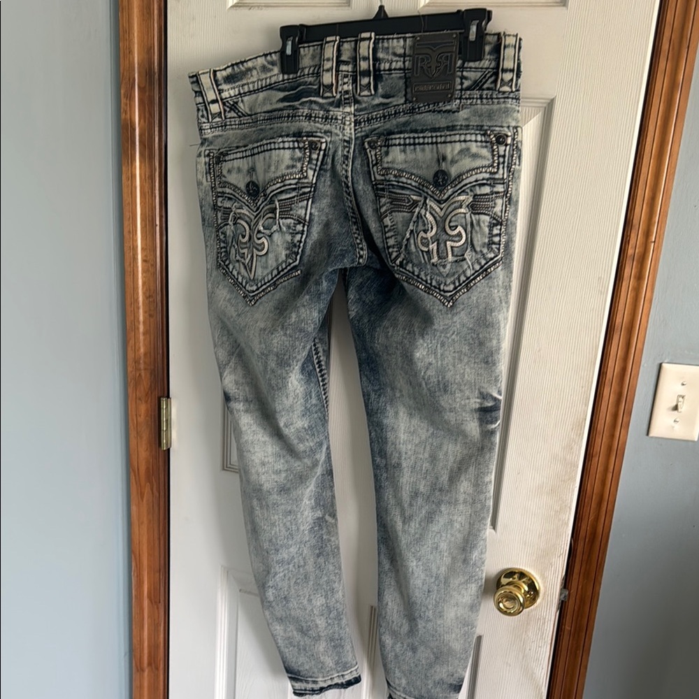 Rock Revival Slim Blue Distressed Jeans